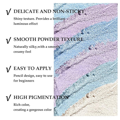 Boobeen 6PCS Cream Eyeshadow Sticks - Waterproof Eyeshadow Pencil Crayons - Eye Brightener Stick Shimmer Pens - Create Glitter Eye Makeup - Easy to Use