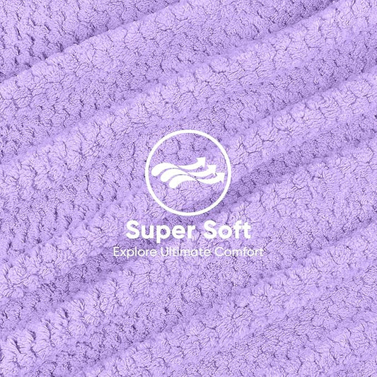 HOMEXCEL 5 Pack Microfiber Hair Towels - 40 x 20 inches Super Soft, Fast Drying Turbans for Long, Thick, Curly Hair - Anti Frizz Wrap with Elastic Strap, Purple/Blue/Grey