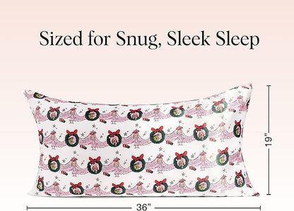 The Grinch x Kitsch Satin Pillowcase with Zipper for Hair & Skin - Softer Than Silk Pillow Cases, Smooth Cooling Pillow Cover, Wrinkle-Free, Machine Washable, King Size (19x36)- Cindy Lou