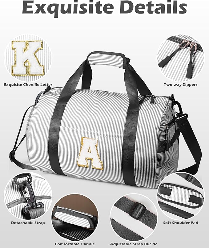 Party Favors for Teenager, Girls Travel Duffle Bag, Kids Initial Overnight Bags with Shoe Compartment, Monogram Weekender Bag with Makeup Pouch, Gift Ideas for Niece Sister (Letter O)