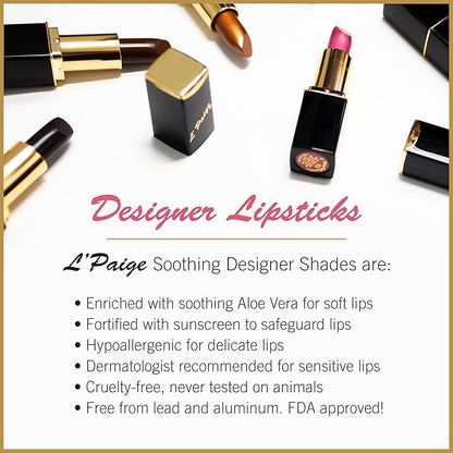 L'Paige L21 - ELECTRIC FUCHSIA Designer Lipstick | Aloe Vera-Based, Long-Lasting, Moisturizing | Vibrant Fuchsia with Glossy Radiant Finish