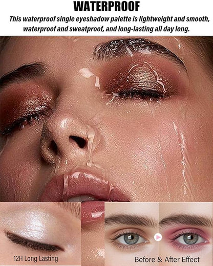 Single Matte Eyeshadow, Pink Eye Shadow Blush Palette Makeup,High Pigment Waterproof Nude Multiuse Pressed Eye Shadows Powder with Smooth Powder,Lightweight Blendable Formula for Daily Eye Look-342