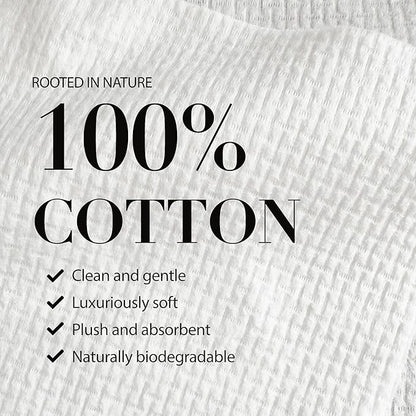 Cotton Towels | Disposable Face and Makeup Wipes | Natural, Biodegradable | Plant Based Facial Towelettes | Ideal for Sensitive Acne Prone Skin, Travel, Baby Care, 50 Ct, 1 Pk