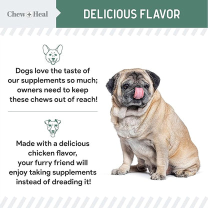 Glucosamine for Dogs Hip and Joint Supplement - 120 Senior Dogs Mobility Soft Chews - Made with Glucosamine, MSM, Chondroitin, Green Lipped Mussels and More - Made in The USA