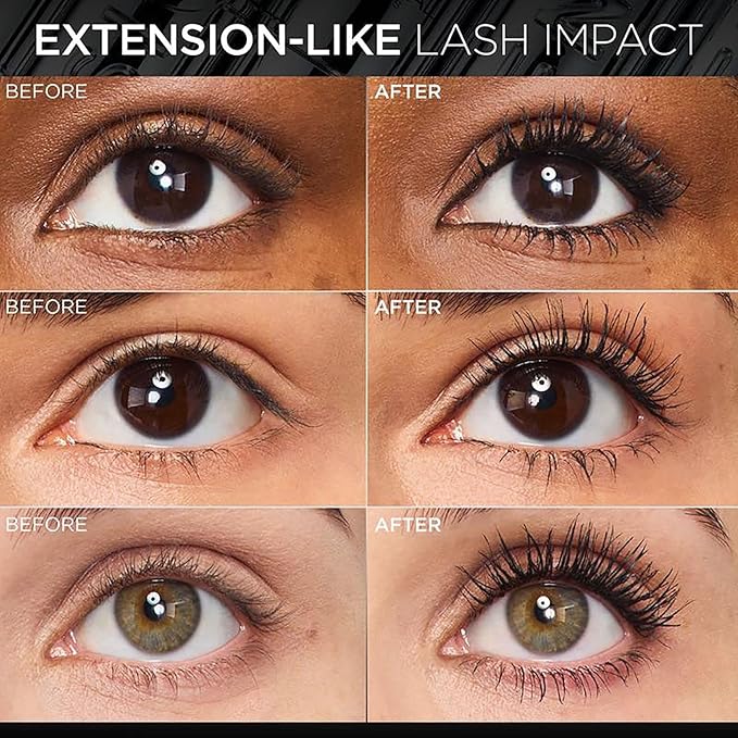 Black Waterproof Mascara for Volume and Length, Natural Defining Curling Long-Lasting Eyelashes, No Flaking, No Smudging (Black(1pcs))