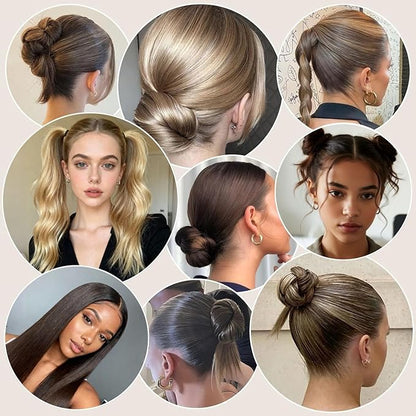 Dolahair Hair Wax Stick - Flyaway Control and Styling Pomade for Kids, Women, and Men - Accessorie Slick Back Hair Brush Kit Hair Bun Maker (Pack of 4)