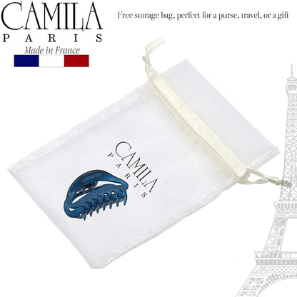 Camila Paris CP3081 French Hair Clip for Women, Blue, Girls Hair Claw Clip Jaw Fashion Durable and Styling Hair Accessories for Women, Luxury Ladies Strong Hold No Slip Grip Clamp, Made in France