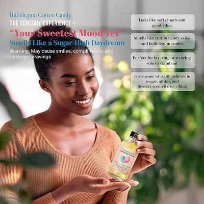 Bubblegum Cotton Candy: Moisturizing Body Oil for Soft, Glowing Skin with Almond & Jojoba Oil (4 fl oz)