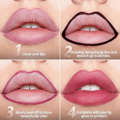 Lip Liner Stain Peel off - Waterproof & Long Lasting Peel Lip Stain Non-Stick Cup, Enhancing Complexion & Nourishing for All Skin Types, Create A Natural Lip Color (Rose, 1 Count)