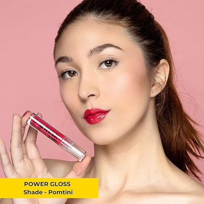Magenta Lip Gloss – Phoenix Beauty Rise & Slay Power Gloss | Pomtini Raspberry Tint with Hyaluronic Acid, Jojoba & Castor Oil | High-Pigment, Non-Sticky Hydrating Shine (4.5ml)