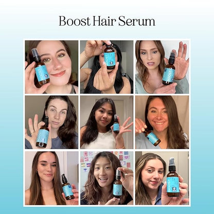 Volumizing Biotin Hair Serum for Men & Women - Caffeine Serum for Hair and Scalp Care with Peppermint Black Castor & Rosemary Oil for Enhanced Volume Shine & Hydration - Vegan & Cruelty Free (2 Fl Oz)
