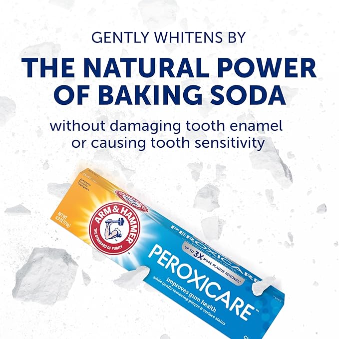 ARM & HAMMER Peroxicare Toothpaste for Gum Health, Baking Soda Toothpaste, Clean Mint, 6.0 oz (Pack of 4
