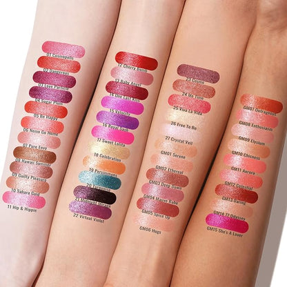 Oulac Matte Plummy Red Lipstick with Glow Metallic Finish - Vegan Lipstick for Women, Creamy Texture, Hydrating Clean Beauty Formula, High-End Magnetic Hook Design, GM13 Daring