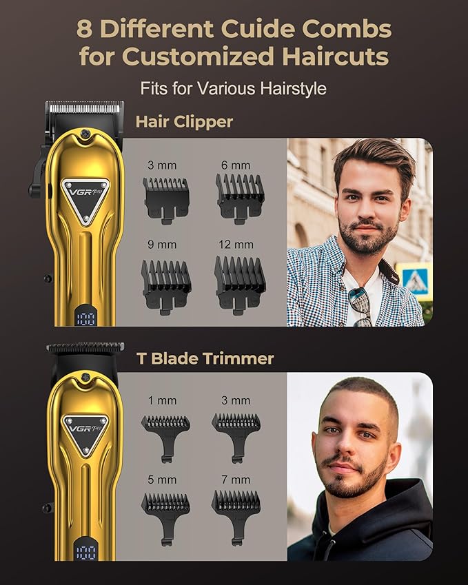 Electric Hair Clippers for Men, Cordless Clipper and Trimmer Set, Clippers for Hair Cutting Kit with Long Battery Life, Hair Grooming Trimmer for Family Kids and Self-Haircut Use