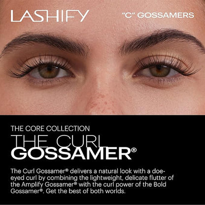 Lashify Curl 12mm Gossamer Eyelash Extensions Refill, Ginger Color, DIY False Lashes for a Natural Look