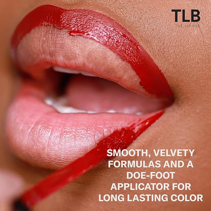 The Lip Bar - Nonstop Liquid Matte Lipstick Mini 2-Pack, Bawse Lady (Blue Red) + Rich Auntie (Deep Berry) - High Pigment - One Swipe - Long Lasting - Jojoba Oil & Vitamin E - Vegan - .05 fl oz each