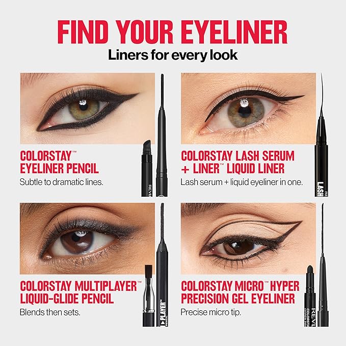 Revlon ColorStay Pencil Waterproof Eyeliner, Smudge-Proof, Eye Makeup with Built-In Sharpener, Stocking Stuffer for Women, 206 Jade, 0.01 oz