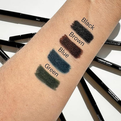Sandstone Scandinavia Waterproof Eyeliner Pencil - Vegan Hypoallergenic for Sensitive Eyes - Smudge Proof - Fragrance Free - Smooth (Blue)