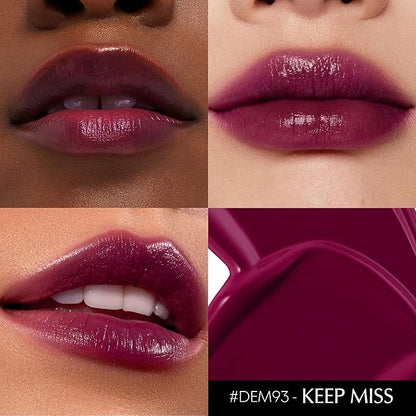 Dark Purple Lipstick for Women Hydrate Glossy Lipstick Moisture Lip Gloss Sheer-Medium Coverage Long Lasting Lipsticks for Dry Lips, DM93 Grape Purple
