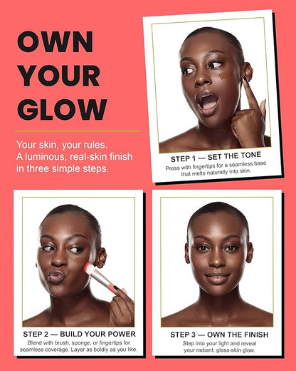 Konfident Glow Skin Tint – Spice Spirit Hydrating Oil-Free Glass-Skin Foundation, Buildable Light-to-Medium Coverage, 30 ml – Inclusive Clean Makeup for Radiant Confidence