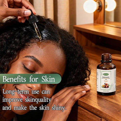 2 Pack Organic Batana Rosemary Oil for Hair Growth & Anti-Hair Loss, 2PCS 1 fl oz Natural DHT Blocker Scalp Treatment for Thinning Hair, Nourishing Dry Scalp & Strengthening Follicles