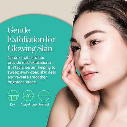 Soapstones Natural Glo Facial Serum - Niacinamide and Hyaluronic Acid Vitamin C Serum - Bilberry, Sugar Cane, Maple, Lemon and Orange Extracts Infused Face Serum