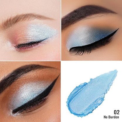 Oulac Cream Eyeshadow also for Highlighter Large Capacity Highly Pigmented Eye Shadow Waterproof &Long Lasting with Moisturizing Formula, Shimmer Glitter Eye Makeup. 6g 01+02