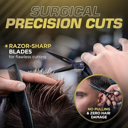 Fagaci Hair Scissors Professional 5” 440C Steel for Superior Precision, Extremely Sharp Blades Hair Cutting Scissors for Women & Men, Durable Sharpness Hair Shears for Hair Cutting, Barber Scissors