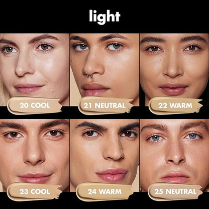 e.l.f. Soft Glam Foundation, Medium Coverage, Long-Lasting & Buildable Foundation For A Smooth, Satin Finish, Vegan & Cruelty-Free, 21 Light Neutral