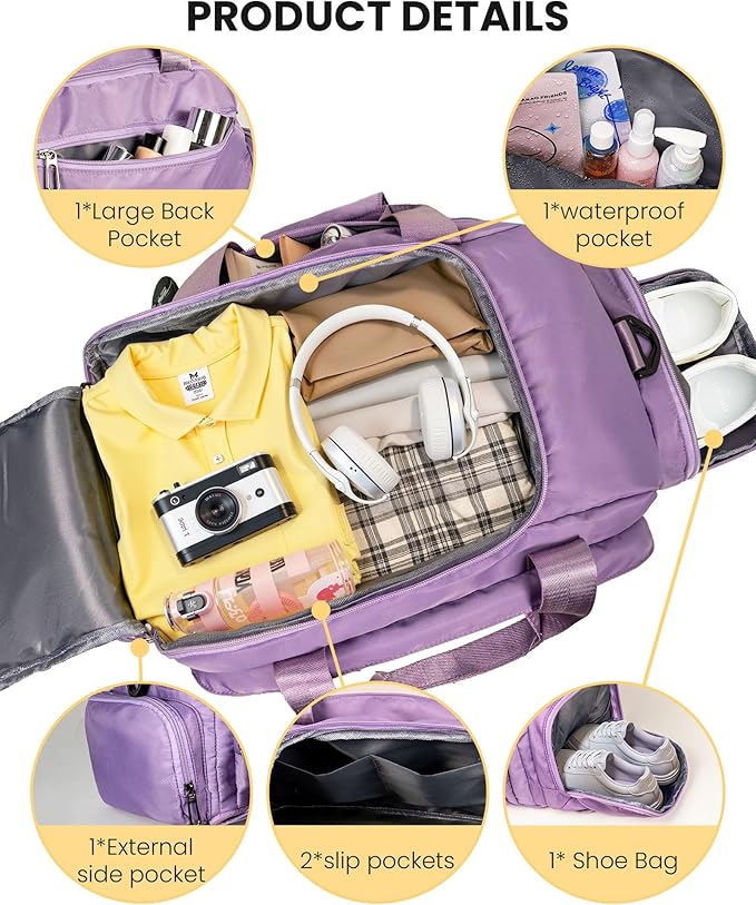 Preppy Gifts, Initial Gym Bags with Shoe Compartment, Dance Bag for Girls, Monogram Kid Overnight Bags, Carry on Travel Duffel-Perfect for Ballet Sport Gymnastics Cheer (Letter V)