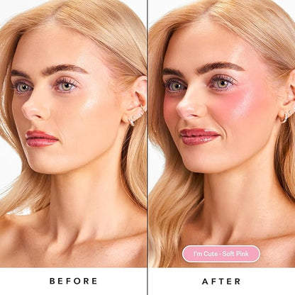 Sacheu Cheek STAY-N Liquid Blush for Cheeks — High Pigment, Buildable, Lightweight Cream Blush for Dewy & Radiant Flushed Cheeks — Long-lasting & Cruelty Free, I'm Cute