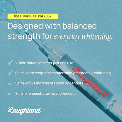 Laughland Original Teeth Whitening Gel 3 Pack, Tooth Whitener, Made with 8% Hydrogen Peroxide, Glycerin, Aloe Vera & Mint, at Home Dental Care, Travel Friendly, 6 Treatments (3 Pack, Original)