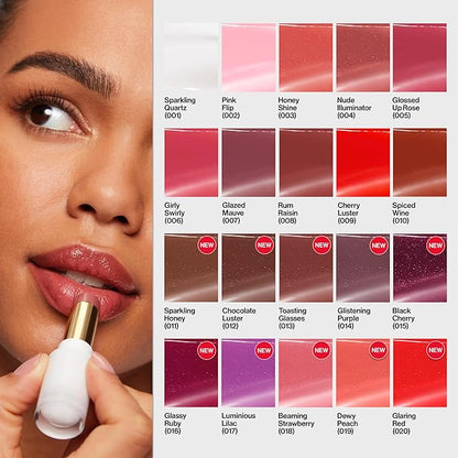REVLON Super Lustrous Glass Shine Balm, Hydrating Tinted Lipstick, Sheer, Glossy Shiny Finish, 006 Girly Swirly, 0.11 oz