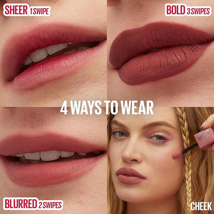 MAYBELLINE Super Stay Teddy Lip Tint, Long Lasting Matte Lipstick For Up To 12HR Wear, Pinky Promise, 1 Count