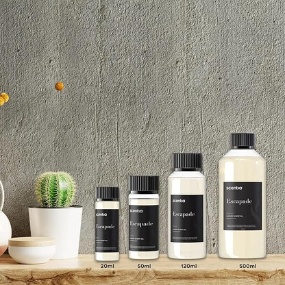 Scentia Hotel Diffuser Oil Inspired by 5-Star Hotel Scent - 500 ml 16.9 fl oz - Fragrance Oil Blend Botanical Jasmine & Marine Notes for Aromatherapy Diffusers - Escapade, Thanksgiving Gift