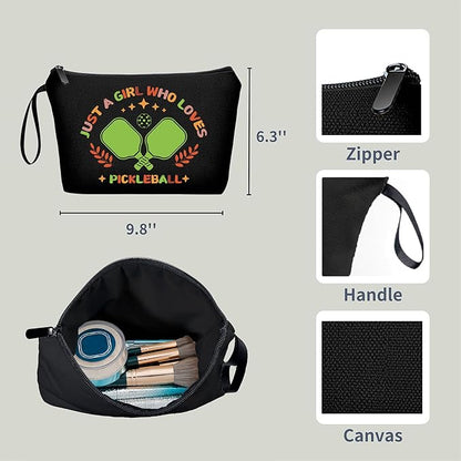 Pickleball Gifts,Gifts for Teen Girls,Pickleball Accessories Women,Gifts for Pickleball Lovers,Pickleball Cosmetic Travel Make Up Bag,Pickleball Accessories
