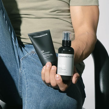 HOMMEFACE Men’s All-in-One Face Toner & Moisturizer, 5.07 fl oz - Lightweight, Alcohol-Free, After Shaving - Korean Skincare Technology with Collagen, Ceramide & Witch Hazel