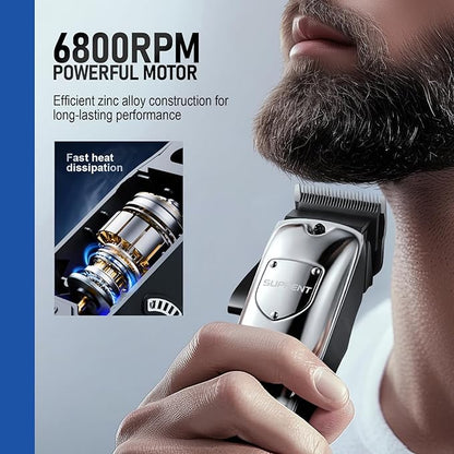 SUPRENT Cordless Hair Clippers for Men Professional Hair Cutting Trimmer with LED Display Trimmer for Barbers & Home Use