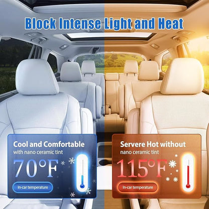 ARANA Ceramic Window Tint for Cars with 5% Percent VLT Privacy Auto Window Tint Film 99% Heat Sun UV Blocking for Sedan SUV Anti Glare & Scratch 24" in x 15'Ft