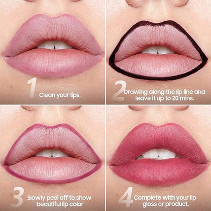 Lip Liner Stain Peel off - Waterproof & Long Lasting Peel Lip Stain Non-Stick Cup, Enhancing Complexion & Nourishing for All Skin Types, Create A Natural Lip Color (Coral, 1 Count)