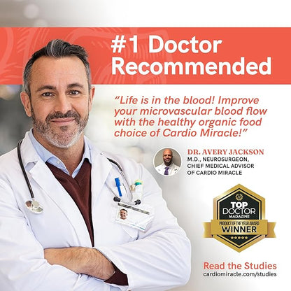 Cardio Miracle Nitric Oxide Supplement with Super Beets 30 Servings - Beet Root Powder with L-Arginine to Support Circulation, Blood Flow, Energy, Endurance, Stamina & Heart Health for Men and Women
