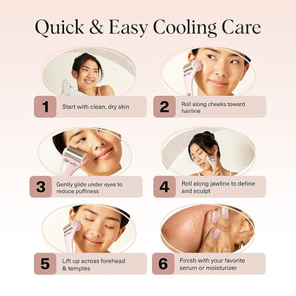 Kitsch Ice Roller for Face – Stainless Steel Face Ice Roller to Reduce Puffiness, Redness & Headaches – Cooling Facial Roller for Skin Care, Irritation Relief & Spa-Like Experience at Home - Pink