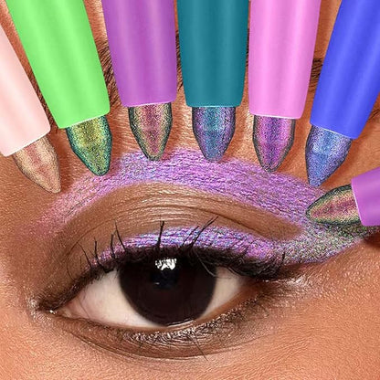 Chameleon Eyeshadow Stick Eyeliner Eyes Makeup Glitter Eyeliner Pen colorful Cream Shimmer Eye shadow Waterproof Long Lasting Halloween Eye liner Pencil Party Stage Use # 04
