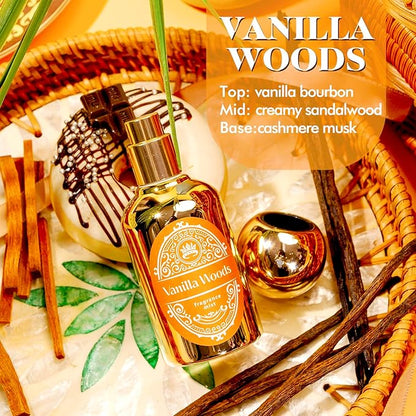 Body Spray for Women, Fragrance Mist, 3 Pack Travel Size Set, 60ml/2.1 fl oz, Vanilla Woods, Cloud Serenade, Jasmine Breeze