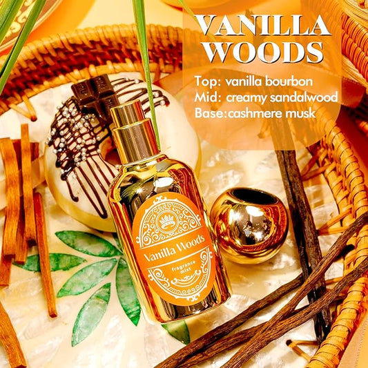 Body Spray for Women, Fragrance Mist, 3 Pack Travel Size Set, 60ml/2.1 fl oz, Vanilla Woods, Cloud Serenade, Jasmine Breeze