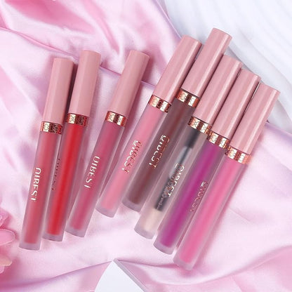QiBest 7Pcs Matte Liquid Lipstick and 1Pcs Lip Plumper Makeup Set, Pigmented Waterproof Halloween Lip Make Up Valentine's Gift Lip Gloss Sets Long Wearing Velvet Lip Kit for Teens & Women
