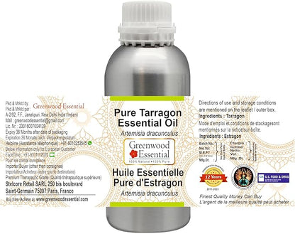 Greenwood Essential Pure Tarragon Essential Oil (Artemisia Dracunculus) Steam Distilled 1250ml (42 oz)