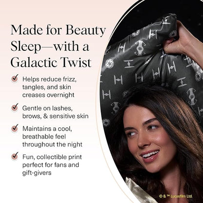 Kitsch x Star Wars Galactic Empire Satin Pillowcase | Satin Pillowcase with Zipper, Better Than Silk Pillowcase | Frizz-Reducing Pillow Case for Hair & Skin Care, Cooling & Breathable - Standard