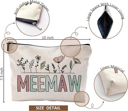 Meemaw Makeup Bag,Meemaw Gifts,Gifts For Memaw,Grandma Gifts,Gifts For Grandma,Grandma Birthday Gifts,Best Gifts For Grandma,Grandma Makeup Bag