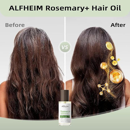 ALFHEIM Rosemary+ Purifying Hair Oil – Lightweight Smoothing & Balancing Treatment for Oily & Fine Hair with Rosemary, Peppermint & Jojoba Oils – Anti-Frizz, Shine & Scalp Nourishment – 3.38 oz